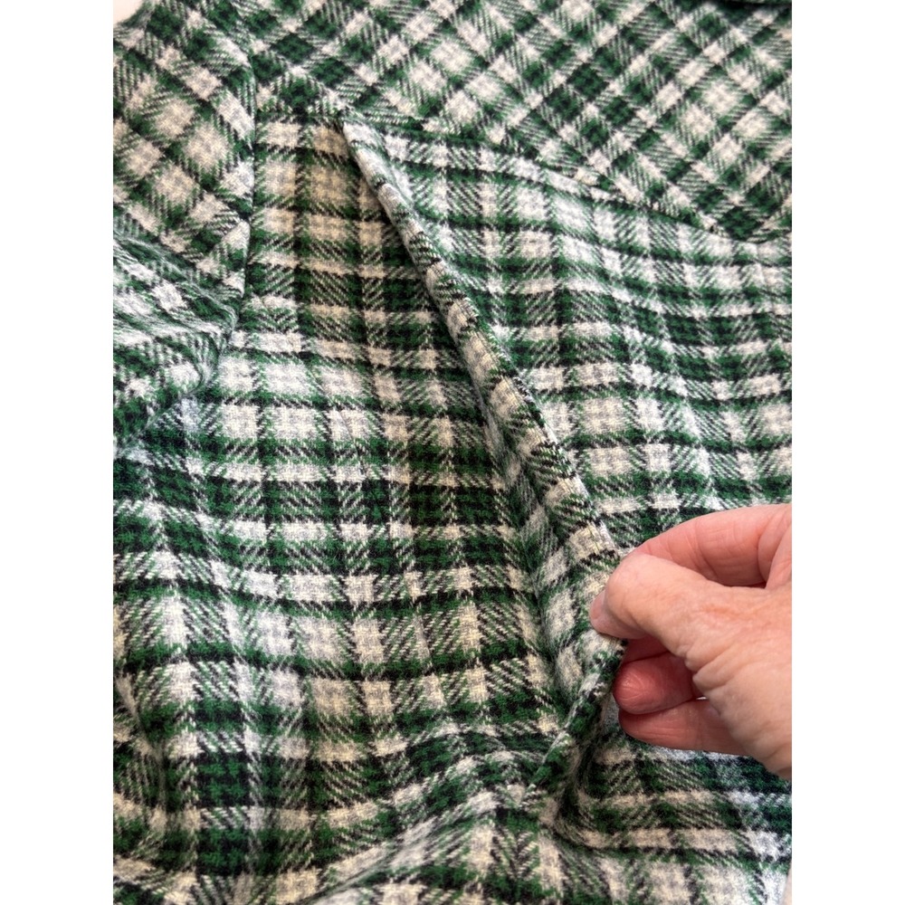 Vintage Pendleton Green Plaid Blazer Dark Academia Tartan Jacket Lambs Wool 16 - Picture 6 of 6